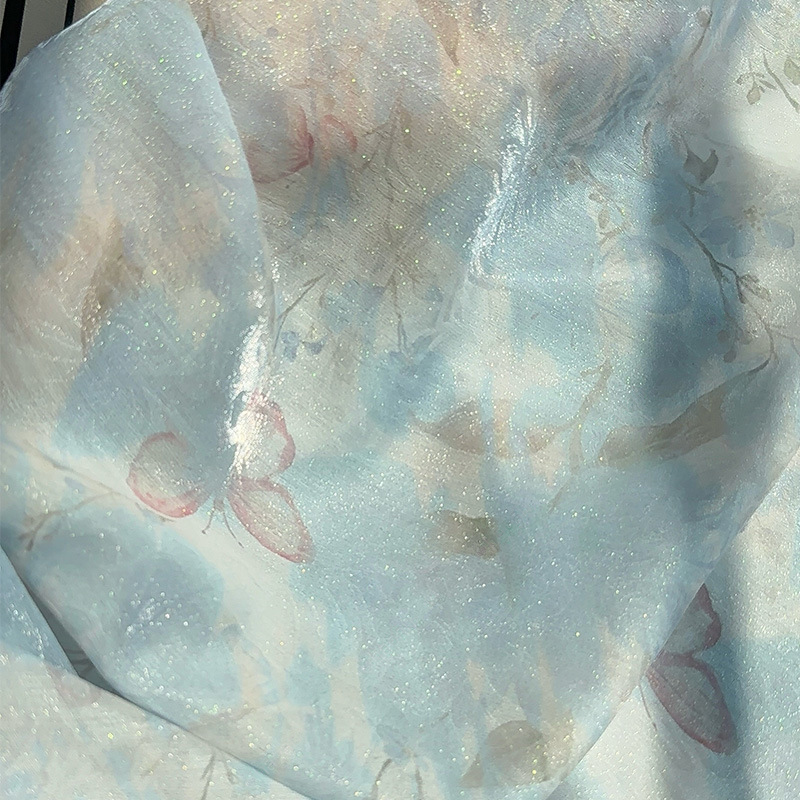 Sewing Fabric - 1m Chinese Style Floral Jacquard Printed
