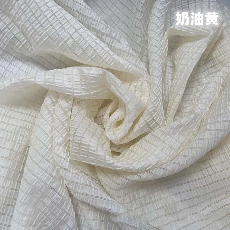Cream Yellow Checkered Fabric  - Is Sewing A Textile Craft recension och pris