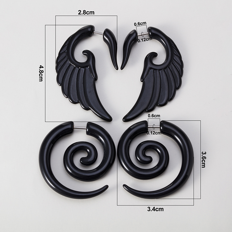 2pcs Acrylic Fake Plug Tunnel  - Seam Gauge Metal recension och pris