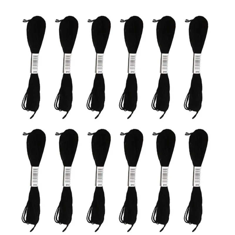 24PCS Black White Cross Stitch - Embroidery Floss Thread recension och pris